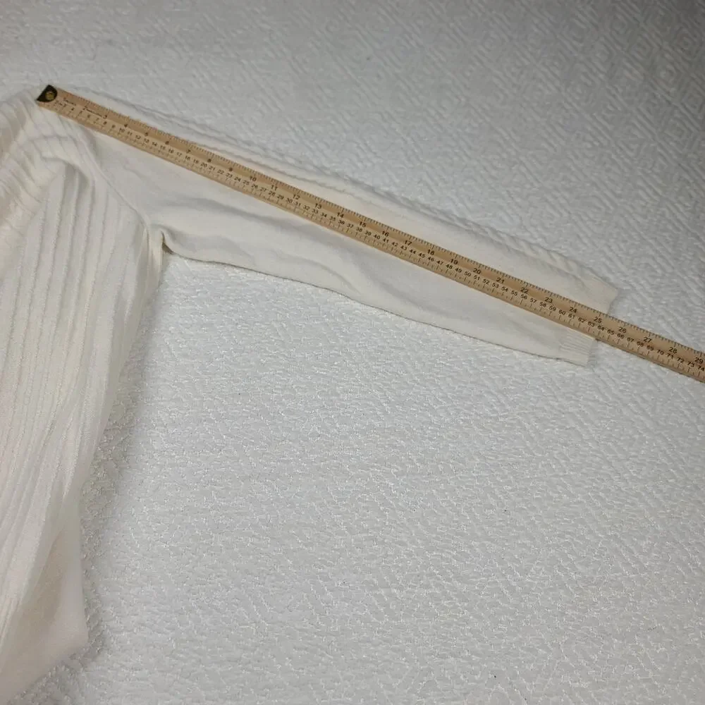 Fisherman minimalist cable knit Ivory sweater Bass SZ XL Cozycore nautical